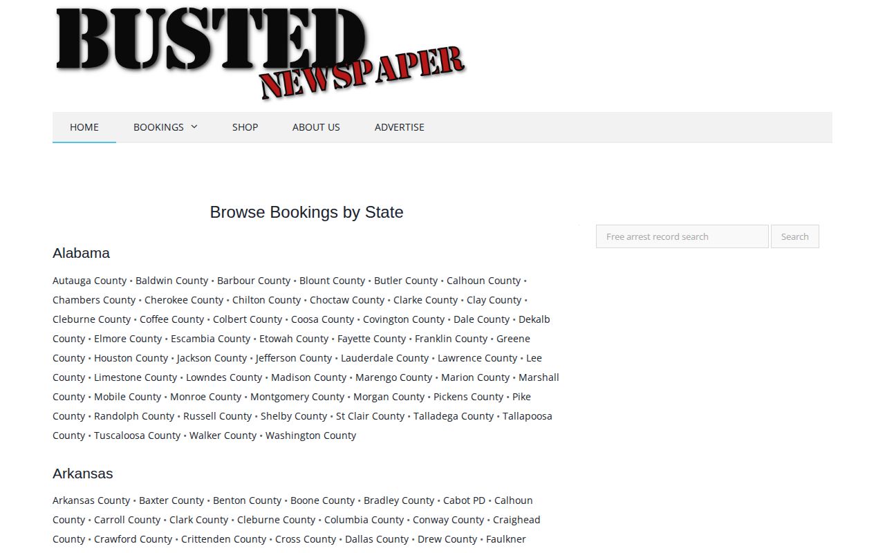 Washoe County arrest record absence in BustedNewspaper directory